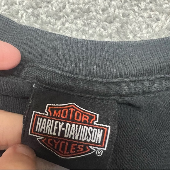 Vtg Harley Davidson Shirt Adult XL Black Eagle Freedom Rides Pocket Y2K 2001 - Picture 6 of 7